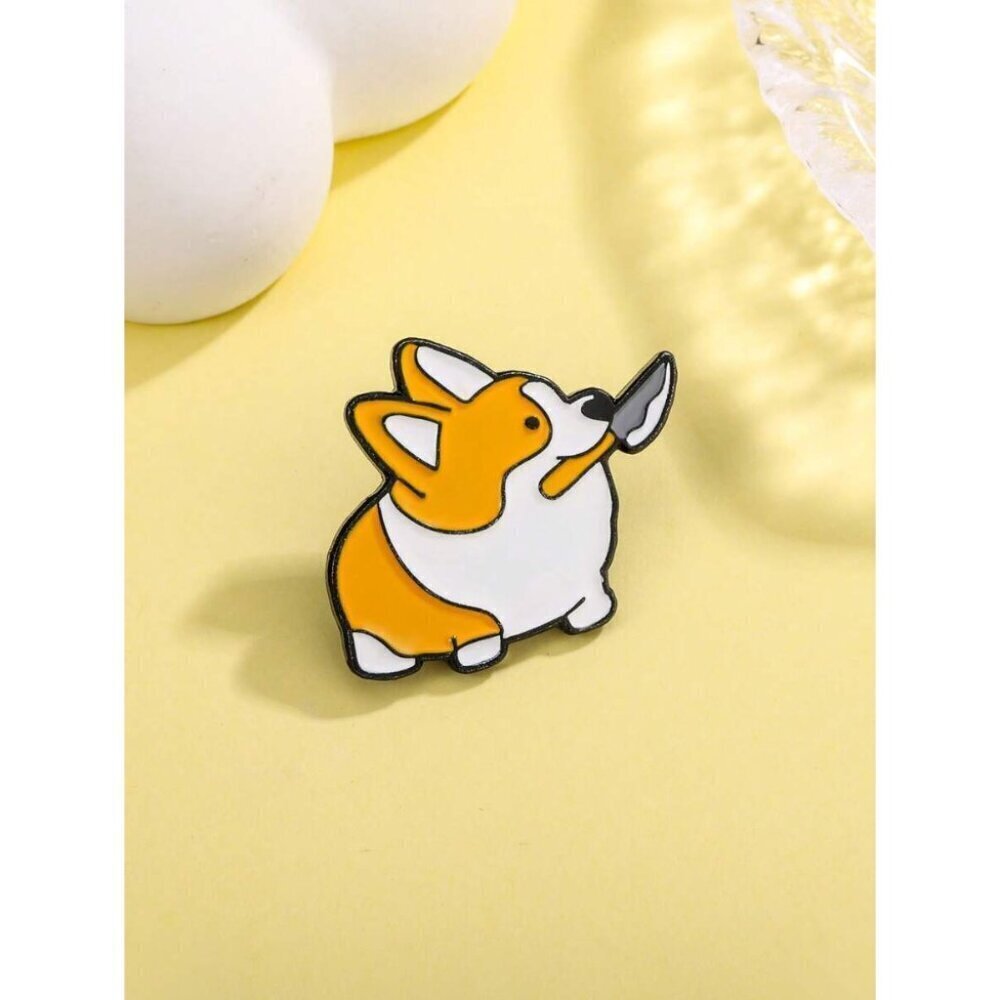 Cartoon Fashionable Cute Dog Shaped Brooch With Rhinestone Detail Multicolor/D